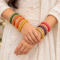 Bracelet en fil de soie artificiel motif fleur Gota pour femme – Magnifique cadeau de mariage ou de Mehndi