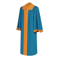 Robes de Chorale Unisexe Classiques Bleues et Jaunes en Soie et Polyester Respirant, Finition Mate, Service OEM, Broderie Personnalisée de Haute Qualité