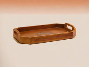 Nueva llegada de lujo rectángulo bandeja para servir hecho a mano respetuoso con el medio ambiente de madera Natural de alta calidad pulido grabado con láser bandeja de aperitivos - Product Image 5