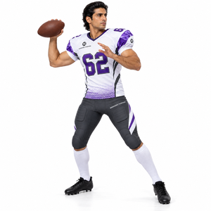 Ventes chaudes - Maillots d'équipe de football américain - Hauts respirants antibactériens - Ensemble d'uniformes personnalisés - Joueurs adultes - Équipes scolaires - Sports - Product Image 2