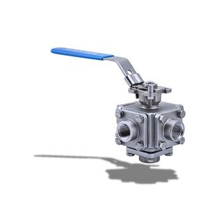 FREE SAMPLE Size 2" Multi-port Manual Sanitary Ball Valve PTFE <b>Sealing</b> -20C~200C - Product Image 1