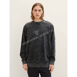 เสื้อสเวตเชิ้ตคอกลมสองด้าน ผ้าถักระบายอากาศ ซักกรด 100% ผ้าฝ้ายพิมพ์ลาย ทรงหลวม สไตล์ญี่ปุ่น สีพื้น สำหรับผู้ชาย - Product Image 2