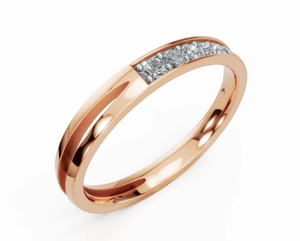 Anillo de Diamantes de Lujo en Oro Sólido de 9K, 14K y 18K, Opciones en Oro Amarillo, Rosa y Blanco, Diamantes Naturales, Joyería Nupcial, Anillo de Compromiso para Mujer - Product Image 1