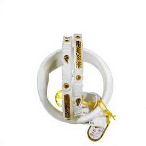 LISA JEWELLERS Brazalete de Concha Blanca de Oro Sólido de 22K, Joyería Tradicional Bengalí para Novia, Certificado BIS - Product Image 1