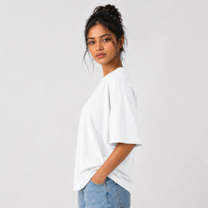 Camiseta de algodón extragrande para mujer que proporciona comodidad transpirable, forma relajada y tacto suave para atuendos de verano diarios. - Product Image 2