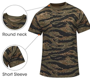 Latest Design Good Quality Men Printed All Over Camo Pattern T-Shirt For Hunting Hiking Camping Breathable Camouflage <b>Tshirts</b> - Product Image 4