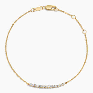 Pulsera de cadena con diamantes de talla redonda y engaste compartido - Product Image 2
