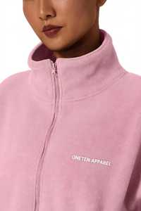 Veste en polaire rose à fermeture éclair intégrale Oneten Apparel, coupe ample, col montant, sweat-shirt unisexe - Product Image 3