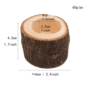 Support de bougie en écorce de bois pour la décoration de la maison, la décoration de mariage et les festivités de Noël, élégants porte-bougies en bois - Product Image 6