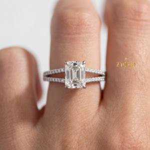 แหวนหมั้นเพชรทรงเรเดียนท์คัท VS คุณภาพสูงจากแล็บ ประดับด้วยประกายระยิบระยับอย่างสวยงาม ชุบทอง 14K/18K สำหรับผู้หญิงในงานปาร์ตี้ - Product Image 2