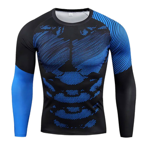 <b>Custom</b> <b>Design</b> Men <b>Compression</b> Rash Guard <b>Shirt</b> Spandex/Polyester UPF 50 Breathable Quick Dry Gym Wear High Quality Wholesale - Product Image 1