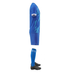 Conjunto de Uniforme de Fútbol Sublimado Personalizado, Cuello en V Azul, Manga Corta, Absorbe la Humedad, Equipación Deportiva para Hombre, Ajuste Atlético para Todas las Temporadas - Product Image 6
