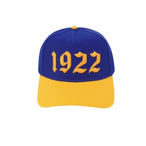 หมวกแก๊ป SGRho 1922 สีน้ำเงินรอยัล ปักลายทอง ลายสมาคมนักศึกษากรีก หมวกเบสบอลแบบปรับได้ สำหรับผู้หญิง สไตล์ลำลอง แฟชั่นกรีก - Product Image 1