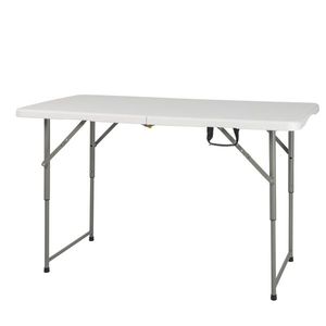 Mesa Plegable de HDPE Blanca de 4 pies para Patio, Picnics, Comedor, Jardín, Dormitorio, Entrada, Mesa Plegable para Uso en Exteriores, Centros Comerciales y Granjas - Product Image 1
