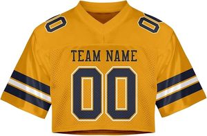 Maillot de football personnalisé pour femme et fille, crop top en mesh personnalisé, maillots de football universitaires sur mesure - Product Image 3