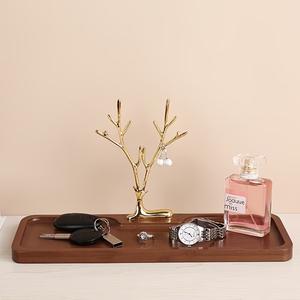 Luxury Deer Antler Jewelry Organizer Stand Multi Branch Holder With Storage Tray Stable Base For Rings <b>Watches</b> And Accessories - Product Image 2