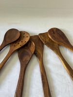 Handgemaakte 6-delige houten lepelset, vaatwasser- en vriesbestendig, decoratief, alleen handwas, voor gebruik in de keuken