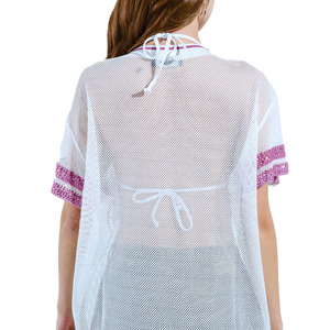 Jersey de Fútbol Americano Personalizado para Mujer, de Lujo, con Pedrería, Malla, Diseño Gráfico Brillante, Talla Grande, Marca Privada, Ropa de Moda OEM - Product Image 2