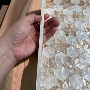 Bandeja Decorativa con Incrustaciones de Madreperla PERFECT ENTERPRISES: Flores de Estrella Dorada, Bandeja para Servir - Product Image 6