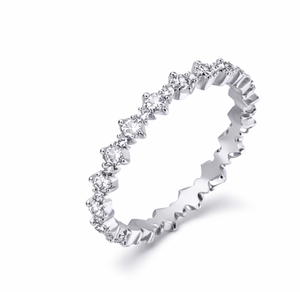 Anillo de compromiso, boda o aniversario de lujo con diamante cultivado en laboratorio RD de oro de 18 quilates, claridad VVS2, color D, corte brillante redondo. - Product Image 2