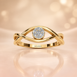 Anillo de Diamantes Cultivados en Laboratorio con Diseño Infinito Moderno para Mujer, Banda Cruzada con Diamantes Redondos en Oro de 10K, 14K, 18K, Plata 925, 935 - Product Image 2