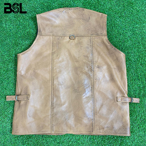 Genuine Leather Handmade Plus Size Men's Hunting Vest | Breathable Summer Riding Waistcoat for Biking & Fishing - Product Image 6