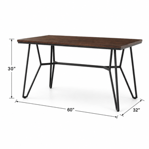 Modern Industrial Style Wooden <b>Table</b> with <b>Wood</b> <b>Top</b> and Metal Frame <b>for</b> Living Room Wooden <b>Table</b> - Product Image 2