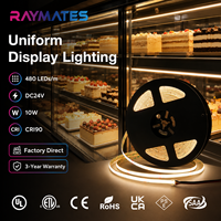 Bande LED COB Flexible en Gros 12V 24V Blanc Chaud pour Rétroéclairage de Miroir et Projets d'Éclairage DIY pour la Maison, Certifiée UL, pour Bureau et Applications Linéaires