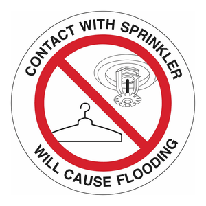 Brady Prohibited Sprinkler Label Heat-Resistant <b>PVC</b>/PET <b>Adhesive</b> Safety Sign for Indoor and Outdoor Use - Product Image 2