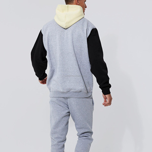 Sudadera con capucha holgada alta y alta para hombre, Sudadera con capucha de lana de algodón con bloque de color personalizado a la moda de gran tamaño de calidad premium Vintage para hombre - Product Image 3