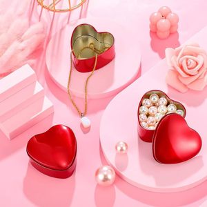 Boîte en métal en forme de cœur pour la Saint-Valentin avec couvercle, conteneur de rangement rouge en forme de cœur, pot vide pour la fabrication de bougies, cadeau de mariage, bricolage - Product Image 5