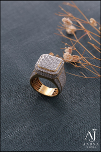 Gold Plated Hip Hop Moissanite Ring Pave Set <b>Cushion</b> Cut Square Band <b>Statement</b> Jewelry for Men's Wedding Party - Product Image 5