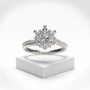 BRIA by SAAR Bague réglable en argent sterling 925 Élégant Solitaire Side Stone Accents Bijoux respectueux de la peau fabriqués en Inde - Product Image 5