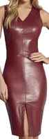 Robes de soirée ajustées à épaules diagonales en cuir écologique, anti-plis et anti-statiques, à carreaux, personnalisées pour femmes - Collection été