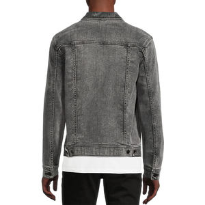 Chaqueta vaquera gris para hombre, personalizada al por mayor, con lavado ácido, corte ajustado, estilo vintage, de algodón, estilo streetwear, tipo camionero, abrigo informal, prendas de abrigo, tops - Product Image 3