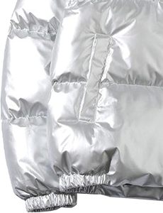 Custom <b>Men</b> Plain Hooded Glossy Shiny Puffer <b>Jacket</b> High Quality Quilted Puffer <b>Jacket</b> Winter Warm Outwear Thick Down Coat <b>Jacket</b> - Product Image 3