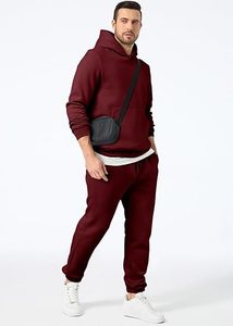 Conjunto de Sudadera con Capucha y Pantalones Deportivos Casuales para Hombre, de Algodón y Felpa, Traje Deportivo de Invierno, Proveedor de Marca Personalizada - Product Image 2
