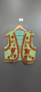 Veste courte bohème en velours brodé Suzani, coton respirant, motif floral, pour femmes, meilleur prix - Product Image 3