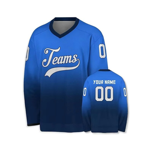 เสื้อฮอกกี้น้ำแข็งสั่งทำพิเศษลดราคาพิเศษ พิมพ์ลายดิจิทัล ชุดทีม 100% โพลีเอสเตอร์ ระบายอากาศได้ดี เป็นมิตรกับสิ่งแวดล้อม สำหรับผู้ใหญ่ รับผลิตแบบ OEM - Product Image 4
