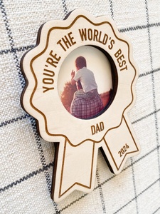 Imán de marco de fotos personalizado imán de marco de madera personalizado para papá regalo del Día del Padre imán de nevera - Product Image 3