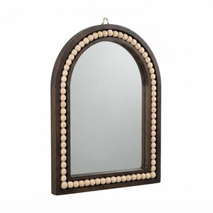 <b>Round</b> Wooden Beaded <b>Wall</b> <b>Mirror</b> Rustic Farmhouse Decorative <b>Mirror</b> for Bedroom Living Room Entryway from India - Product Image 5