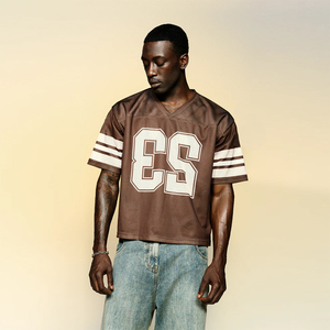 Camiseta Deportiva Corta de Fútbol, Estilo Boxy, Tejido de Poliéster Transpirable, Antibacteriana, para Fanáticos del Fútbol y Béisbol - Product Image 2