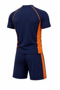 T-shirt Athlétique Homme Bleu Marine à Manches Longues, Blocs de Couleurs, Séchage Rapide, Accents Orange, Respirant, Écologique, en Spandex – Meilleure Vente - Product Image 4
