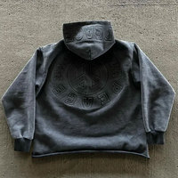 Hoodie d'hiver pour homme avec broderie et imprimé, effet vieilli, broderie cousue main, en tissu polaire écologique, personnalisable