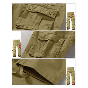 Pantalones cargo ideales para senderismo, camping o viajes, estilo pantalón cargo, tela de sarga suave lavada para un look clásico, pantalones cargo para hombre y mujer - Product Image 6