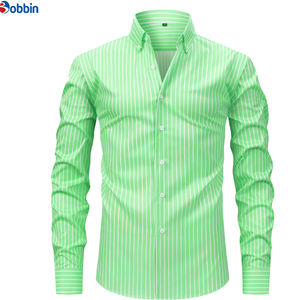 Camisa de Negocios Personalizada para Hombre, Nueva Moda, Estampado a Rayas, Solapa, Cierre de un Botón, Manga Larga, Talla Grande - Product Image 5