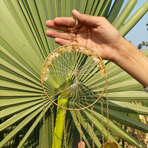 Citrine <b>Tree</b> of Life <b>Crystal</b> Wind Chime for Home Hanging Decor New Year Business Gift Stone Supplier - Product Image 2