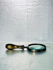 4'' Handmade Durable Brass Magnifying Glass with Black Modern Finish and Wooden Round Handle - Product Image 6