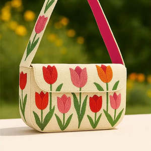 Bolso Artesanal Étnico de Lujo Indio Colorido con Cuentas, Asa de Baguette de Cuentas de Vidrio, Bolso Casual Duradero, Estilo Moderno, Étnico Premium - Product Image 4