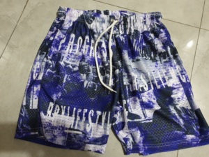 Men's Custom Sublimated Basketball Shorts Double-<b>Layer</b> Mesh Printed Breathable Embroidery Summer Basketball Mesh Shorts - Product Image 3